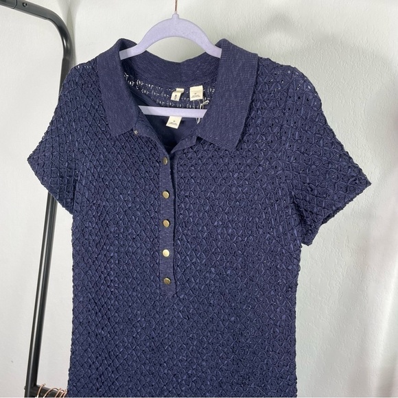 𝅺moth Navy Knit Ribbon Polo Sweater Dress - Picture 2 of 11